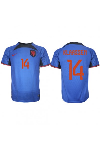 Nederland Davy Klaassen #14 Voetbaltruitje Uit tenue WK 2022 Korte Mouw